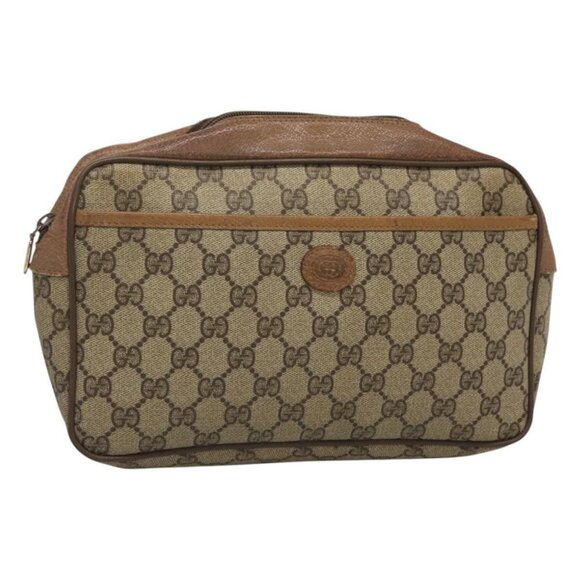 GUCCI GG Supreme Clutch Bag PVC Beige 89 01 044 Auth ep8864 - Picture 1 of 16